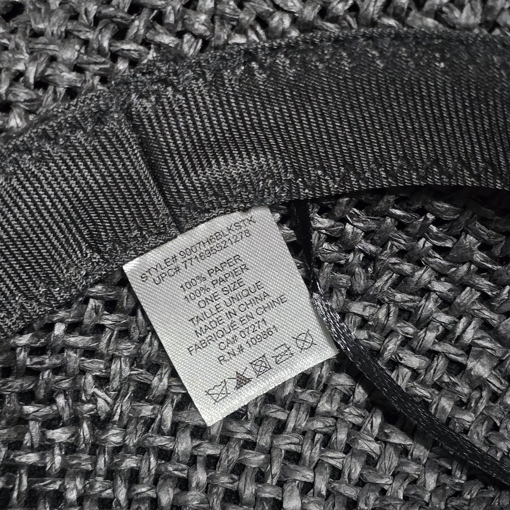 Chic Charcoal Woven Hat with Bow - Picture 3 of 3